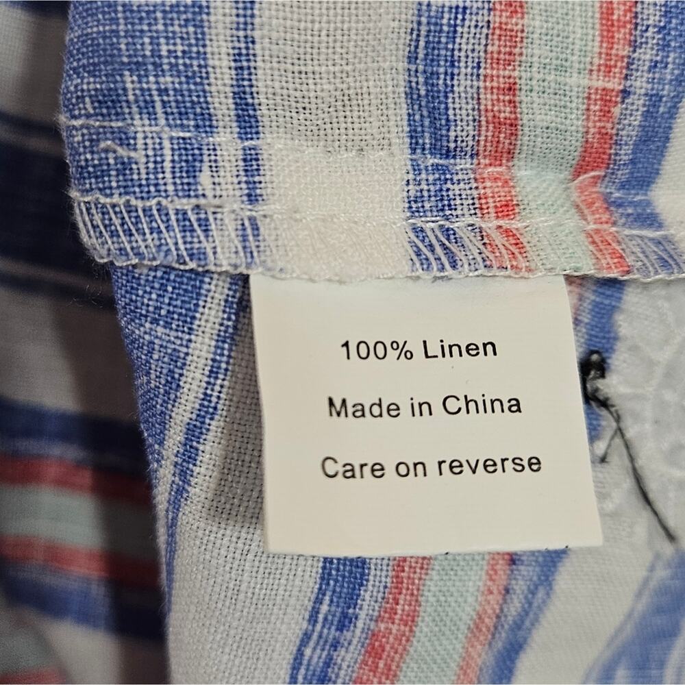 Hiho Rachel Dress Striped Print 100% Linen Size XS - Picture 5 of 8